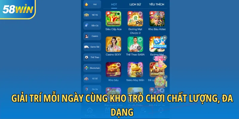 Giải trí mỗi ngày cùng kho trò chơi chất lượng, đa dạng